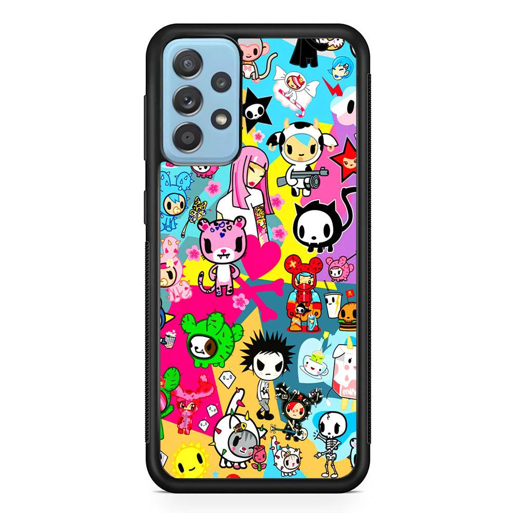 Tokidoki One Frame Collection Samsung Galaxy A72 Case-Rubber Black (2D Case)-Oxvistore