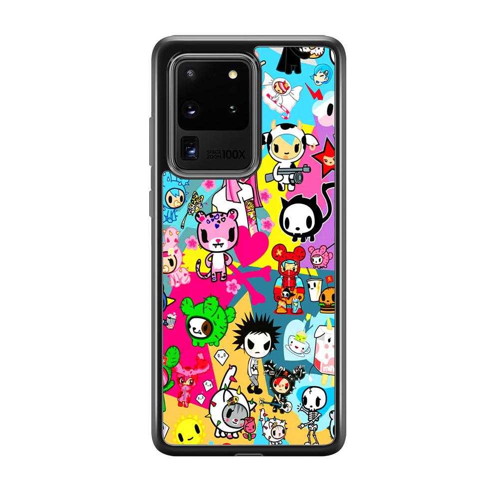 Tokidoki One Frame Collection Samsung Galaxy S20 Ultra Case-Rubber Black (2D Case)-Oxvistore
