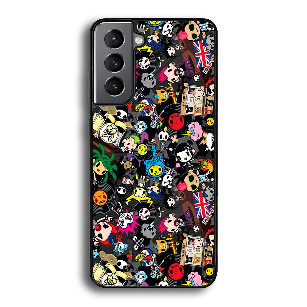 Tokidoki Punk Record Samsung Galaxy S24 Case-Rubber Black (2D Case)-Oxvistore