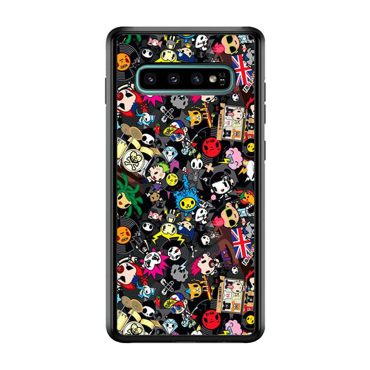 Tokidoki Punk Record Samsung Galaxy S10 Case-Rubber Black (2D Case)-Oxvistore