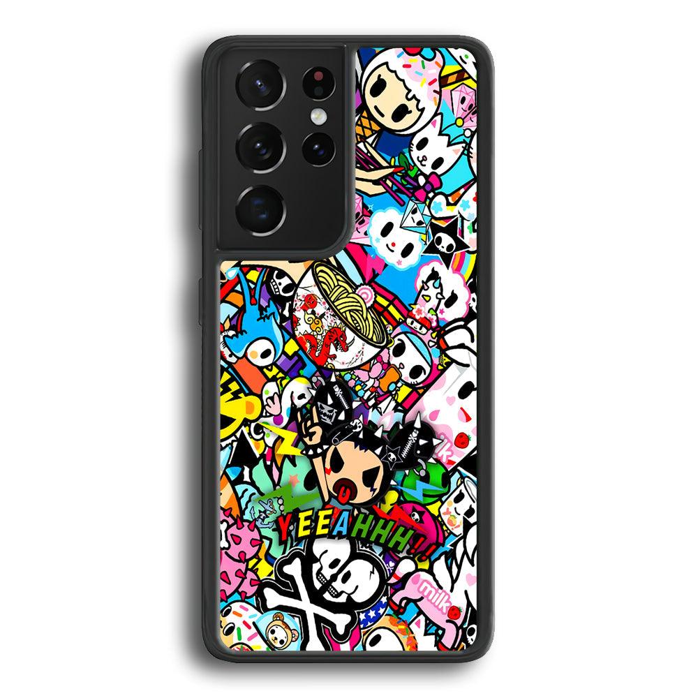 Tokidoki Rocking The Night Samsung Galaxy S24 Ultra Case-Rubber Black (2D Case)-Oxvistore