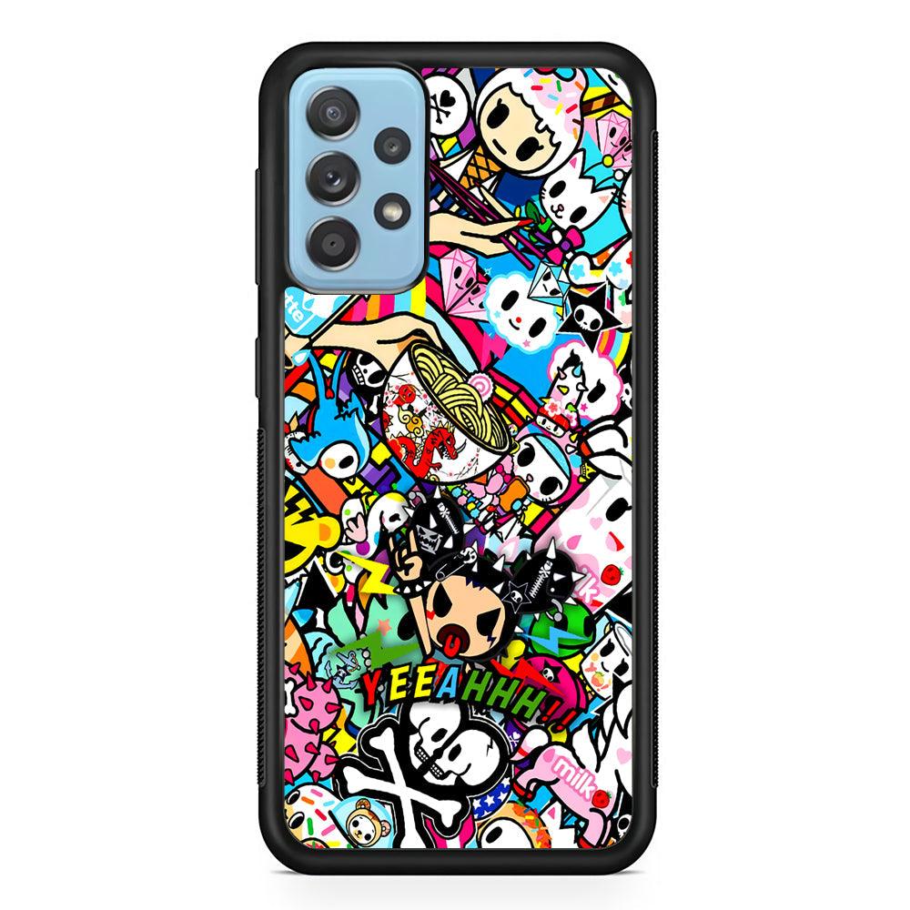 Tokidoki Rocking The Night Samsung Galaxy A72 Case-Rubber Black (2D Case)-Oxvistore