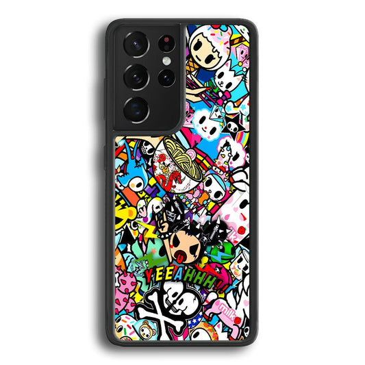 Tokidoki Rocking The Night Samsung Galaxy S21 Ultra Case-Rubber Black (2D Case)-Oxvistore