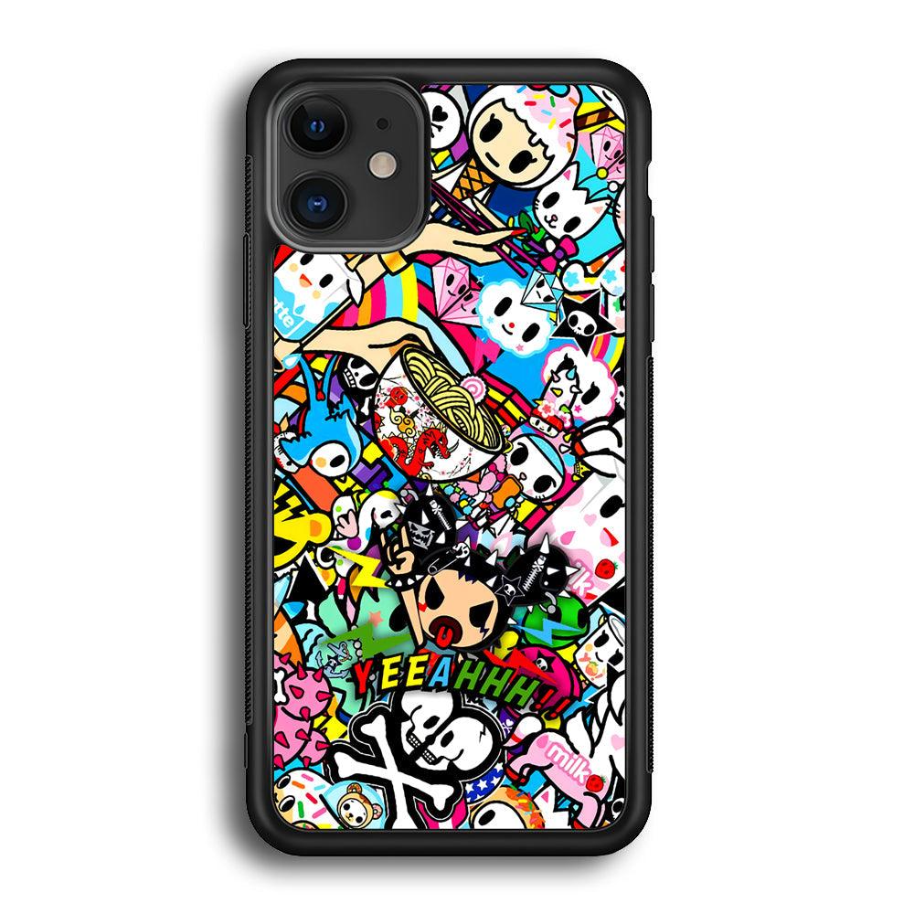 Tokidoki Rocking The Night iPhone 12 Case-Rubber Black (2D Case)-Oxvistore