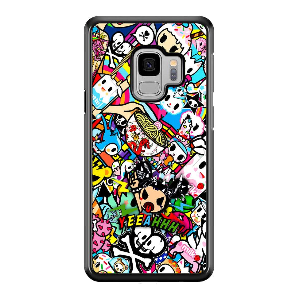 Tokidoki Rocking The Night Samsung Galaxy S9 Case-Rubber Black (2D Case)-Oxvistore