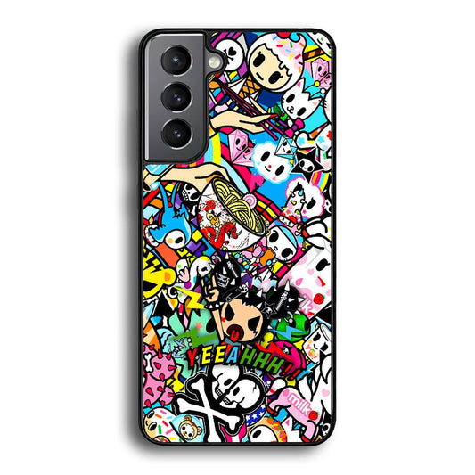 Tokidoki Rocking The Night Samsung Galaxy S22 Case-Rubber Black (2D Case)-Oxvistore