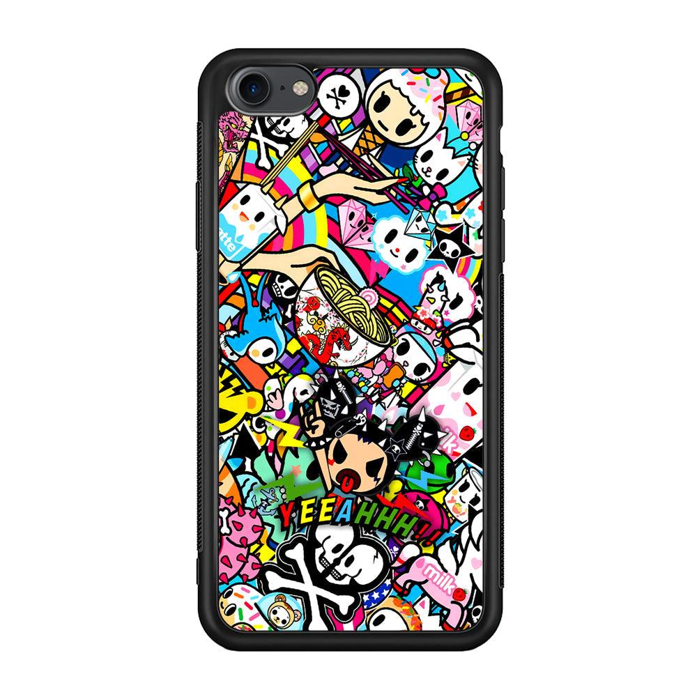Tokidoki Rocking The Night iPhone 7 Case-Rubber Black (2D Case)-Oxvistore