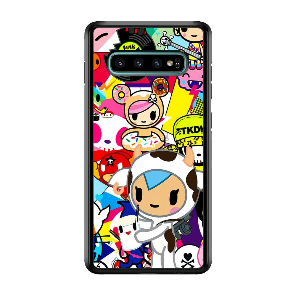 Tokidoki The Moofia Milkshake Samsung Galaxy S10 Case-Rubber Black (2D Case)-Oxvistore