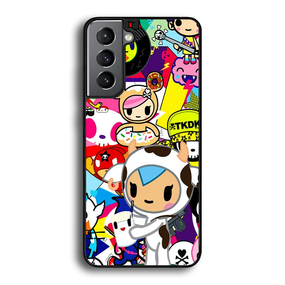 Tokidoki The Moofia Milkshake Samsung Galaxy S24 Case-Rubber Black (2D Case)-Oxvistore