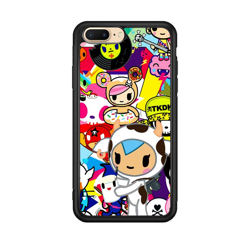 Tokidoki The Moofia Milkshake iPhone 8 Plus Case-Rubber Black (2D Case)-Oxvistore