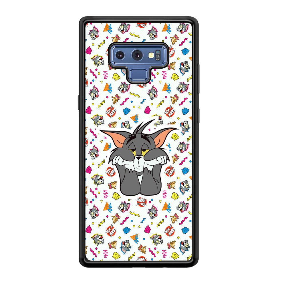 Tom and Jerry Bored Tom Samsung Galaxy Note 9 Case-Rubber Black (2D Case)-Oxvistore