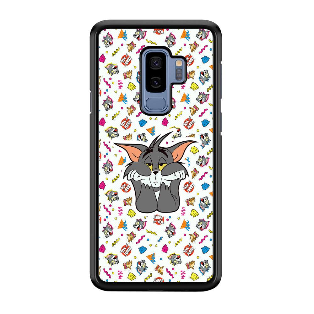 Tom and Jerry Bored Tom Samsung Galaxy S9 Plus Case-Rubber Black (2D Case)-Oxvistore