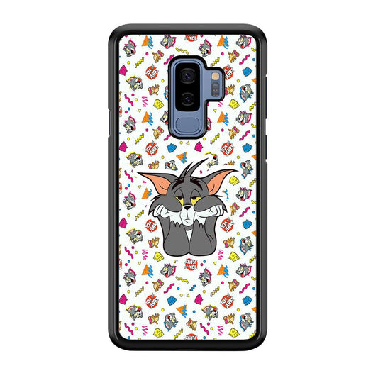 Tom and Jerry Bored Tom Samsung Galaxy S9 Plus Case-Rubber Black (2D Case)-Oxvistore