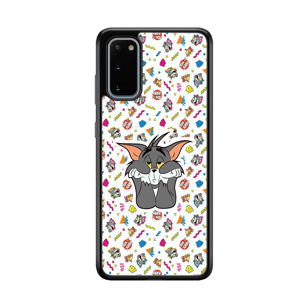 Tom and Jerry Bored Tom Samsung Galaxy S20 Case-Rubber Black (2D Case)-Oxvistore