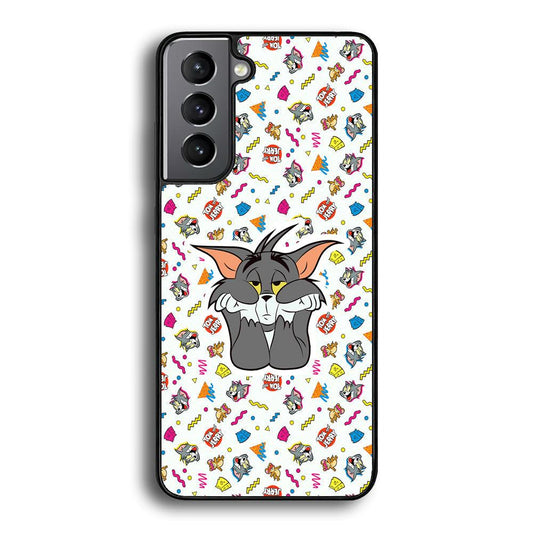 Tom and Jerry Bored Tom Samsung Galaxy S21 Case-Rubber Black (2D Case)-Oxvistore
