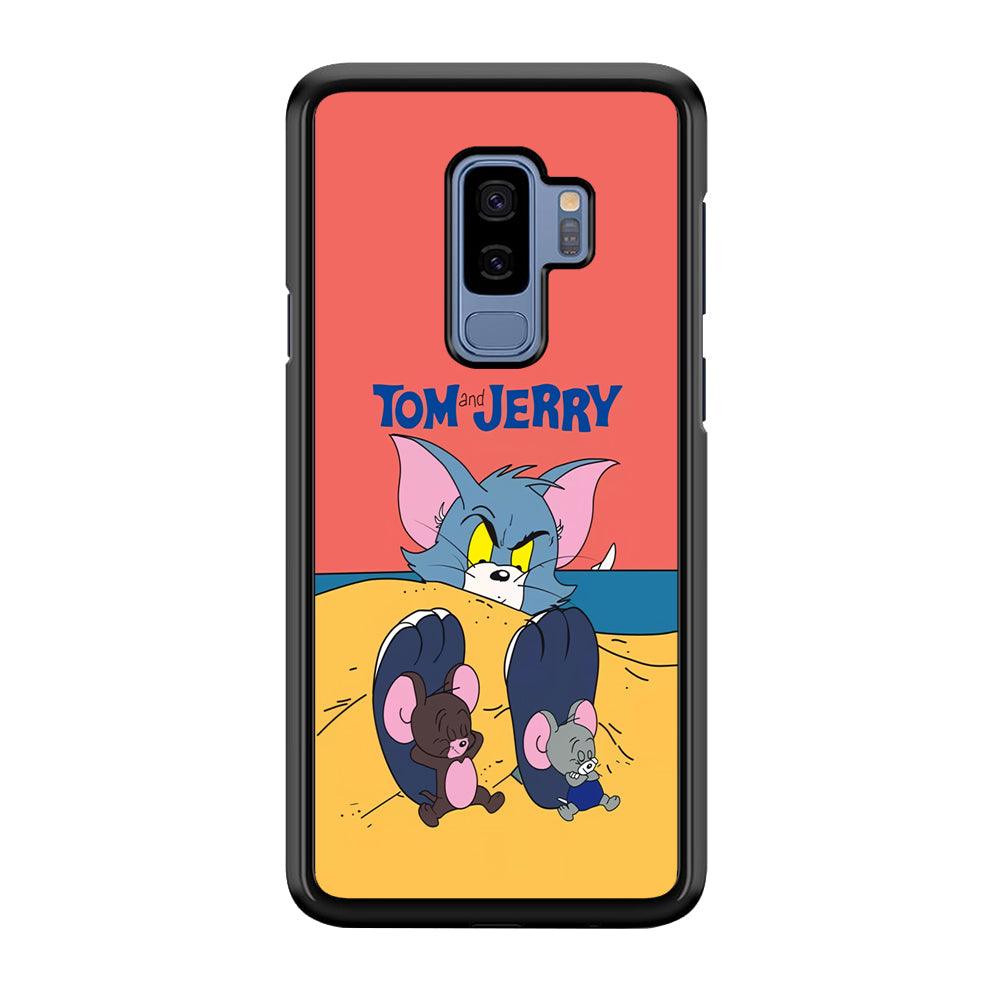 Tom and Jerry Enjoy at The Beach Samsung Galaxy S9 Plus Case-Rubber Black (2D Case)-Oxvistore