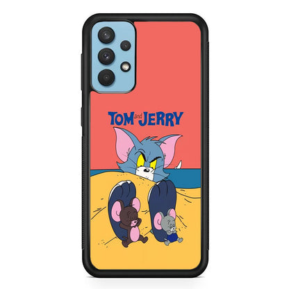 Tom and Jerry Enjoy at The Beach Samsung Galaxy A32 Case-Oxvistore