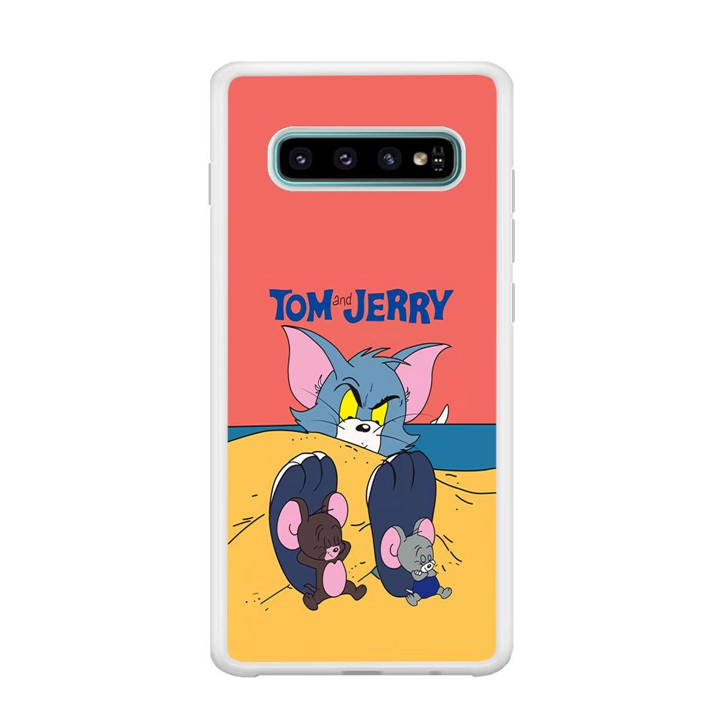 Tom and Jerry Enjoy at The Beach Samsung Galaxy S10 Plus Case-Oxvistore