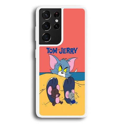 Tom and Jerry Enjoy at The Beach Samsung Galaxy S21 Ultra Case-Oxvistore