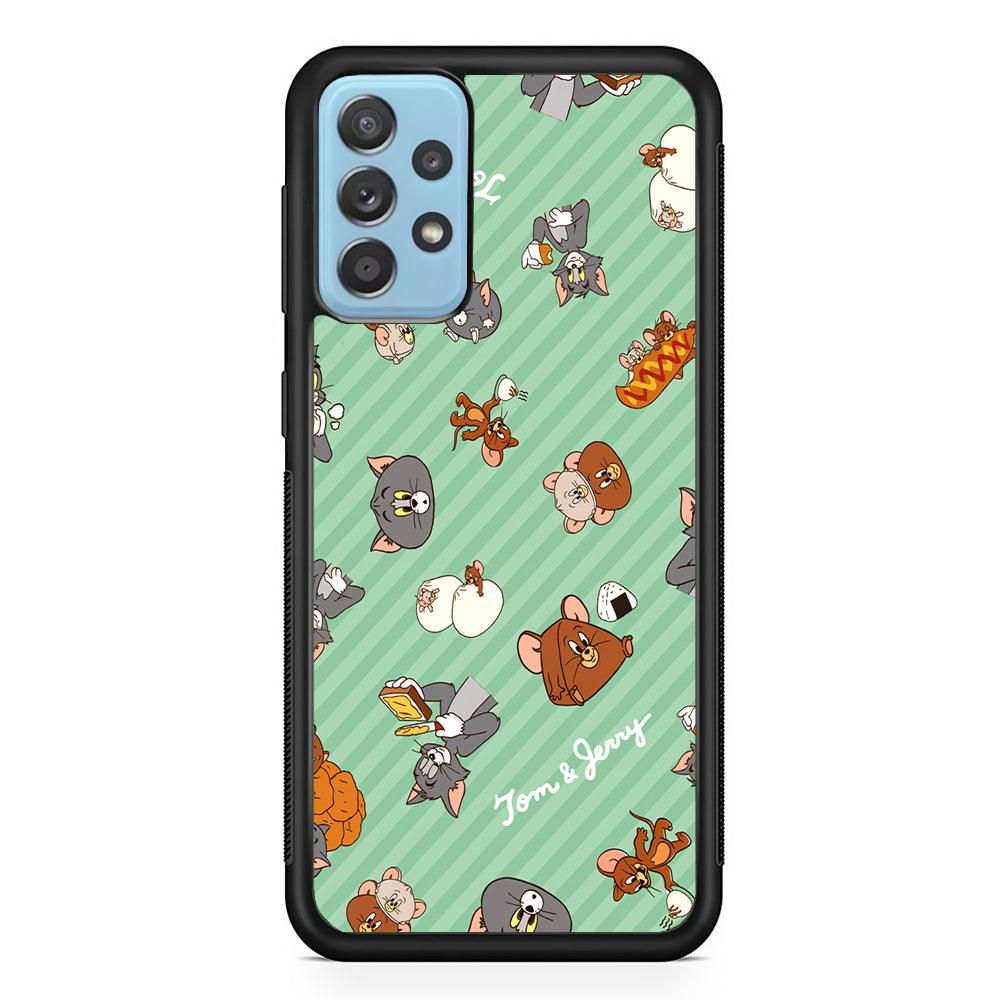 Tom and Jerry Food Imagination Samsung Galaxy A72 Case-Rubber Black (2D Case)-Oxvistore