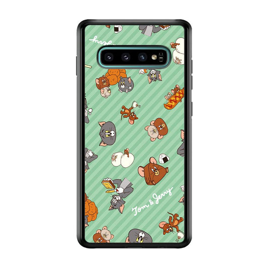 Tom and Jerry Food Imagination Samsung Galaxy S10 Case-Rubber Black (2D Case)-Oxvistore