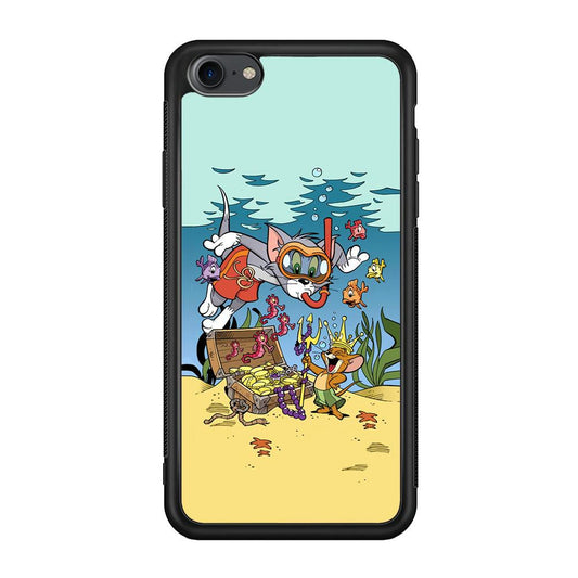 Tom and Jerry The King of The Sea iPhone 7 Case-Rubber Black (2D Case)-Oxvistore
