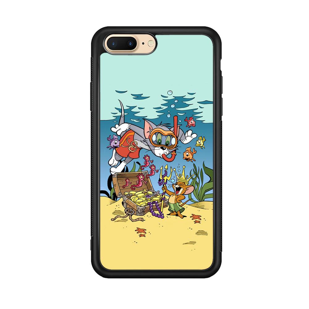 Tom and Jerry The King of The Sea iPhone 7 Plus Case-Rubber Black (2D Case)-Oxvistore