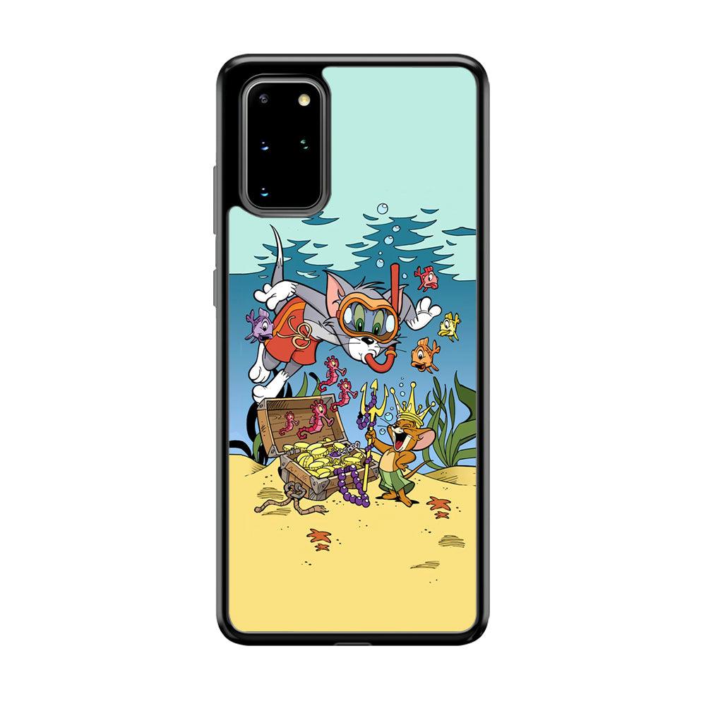 Tom and Jerry The King of The Sea Samsung Galaxy S20 Plus Case-Rubber Black (2D Case)-Oxvistore
