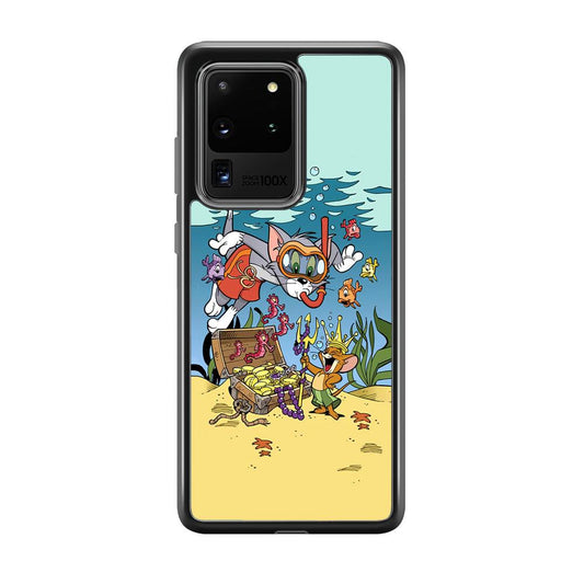 Tom and Jerry The King of The Sea Samsung Galaxy S20 Ultra Case-Rubber Black (2D Case)-Oxvistore