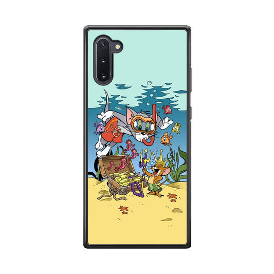Tom and Jerry The King of The Sea Samsung Galaxy Note 10 Case-Rubber Black (2D Case)-Oxvistore