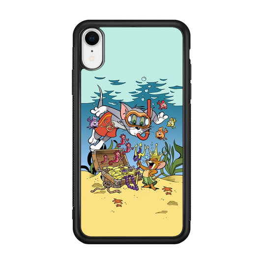 Tom and Jerry The King of The Sea iPhone XR Case-Rubber Black (2D Case)-Oxvistore