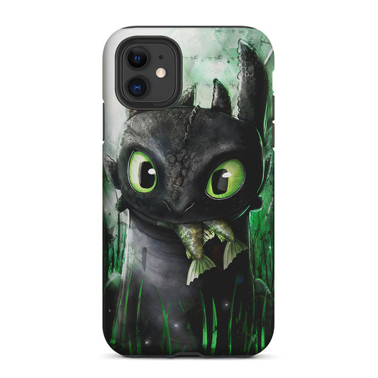 Toothless Eats Fish 2 in 1 Tough Phone Case