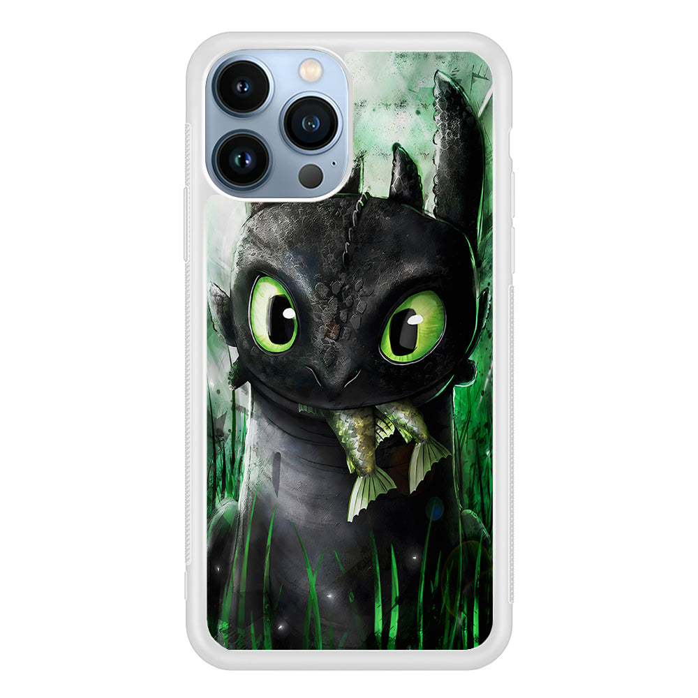 Toothless Eats Fish 2D Rubber Phone Case