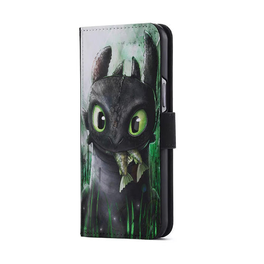 Toothless Eats Fish Flip Wallet Phone Case-Oxvistore