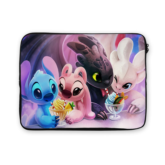 Toothless and Stitch Couple Laptop Sleeve Protective Cover