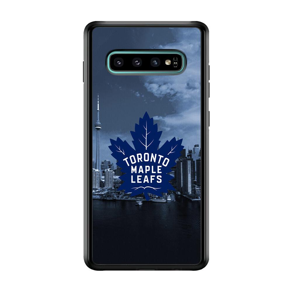 Toronto Maple Leafs Bluish Town Samsung Galaxy S10 Case-Rubber Black (2D Case)-Oxvistore