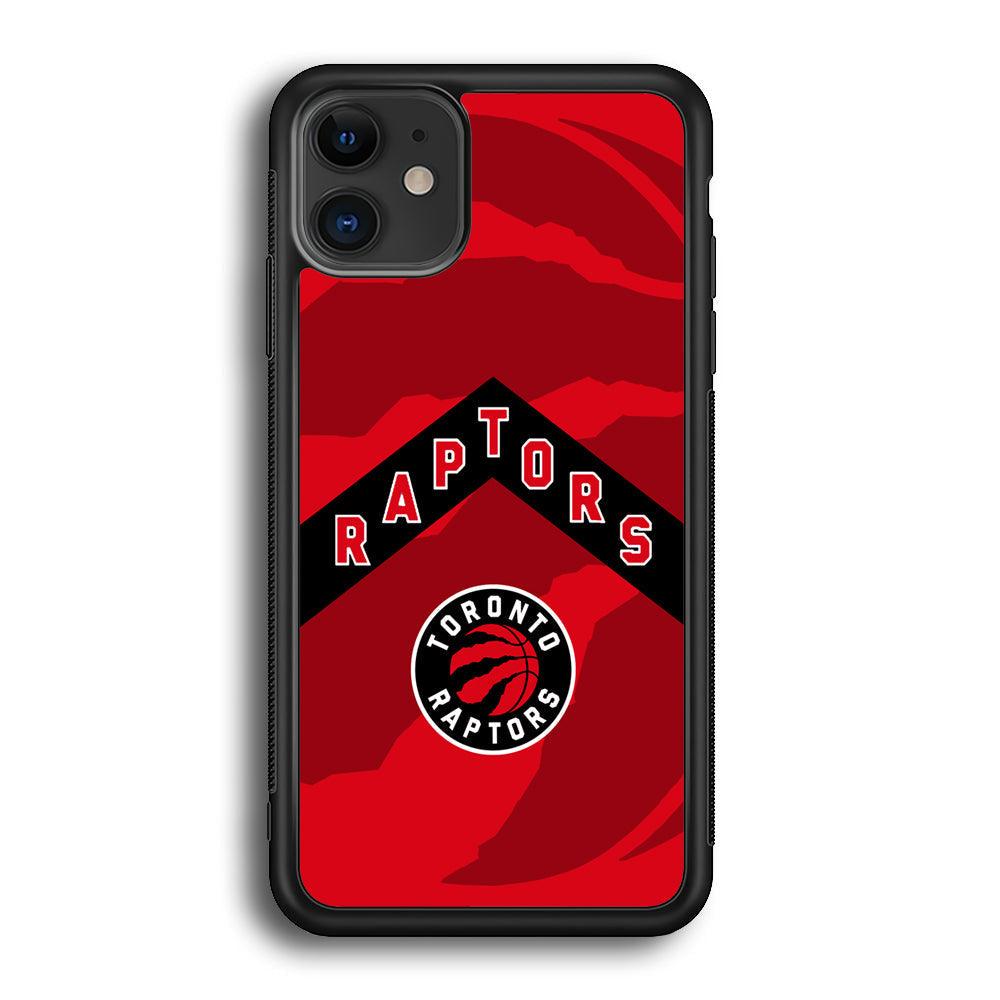 Toronto Raptors Black Triangle iPhone 11 Case-Rubber Black (2D Case)-Oxvistore