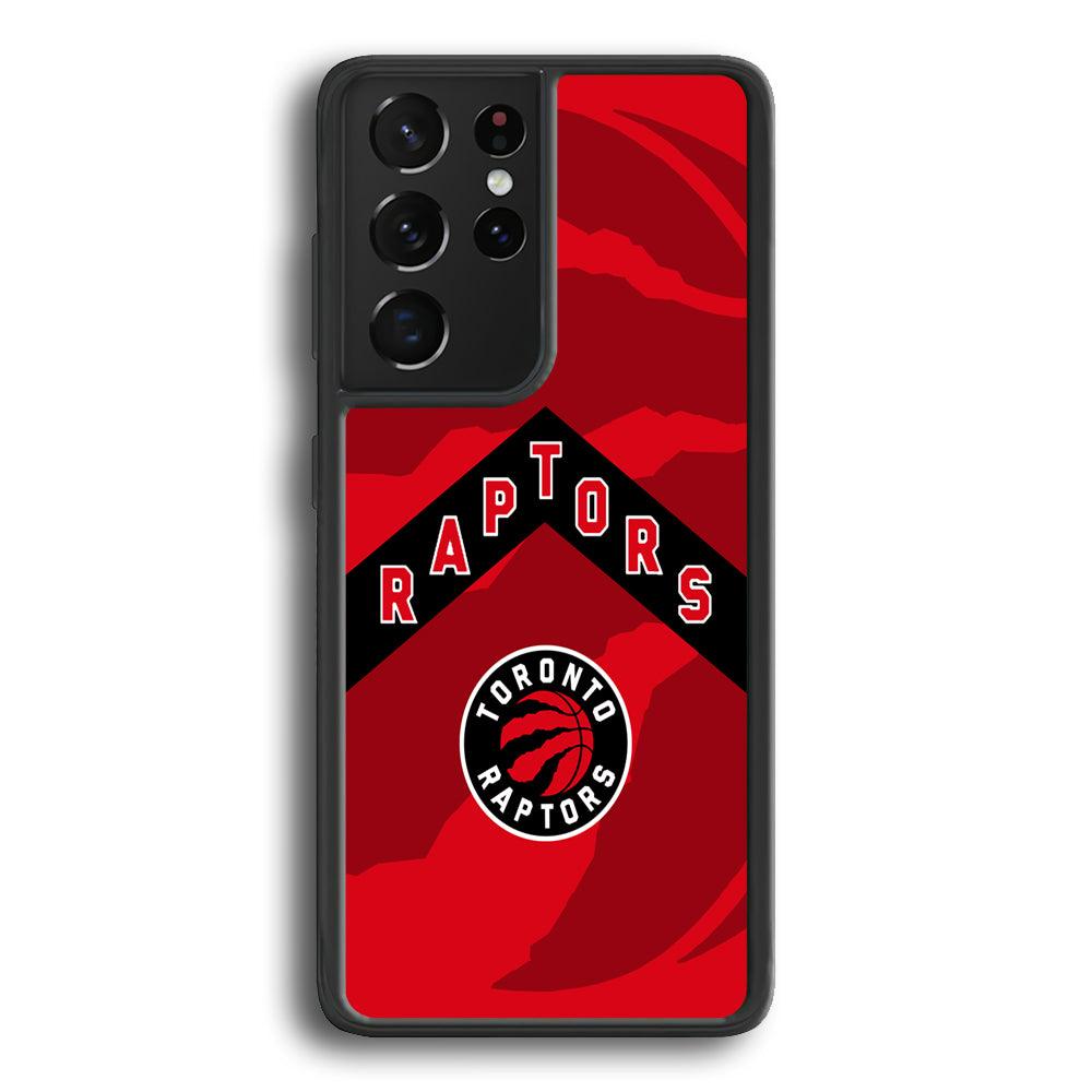 Toronto Raptors Black Triangle Samsung Galaxy S24 Ultra Case-Rubber Black (2D Case)-Oxvistore