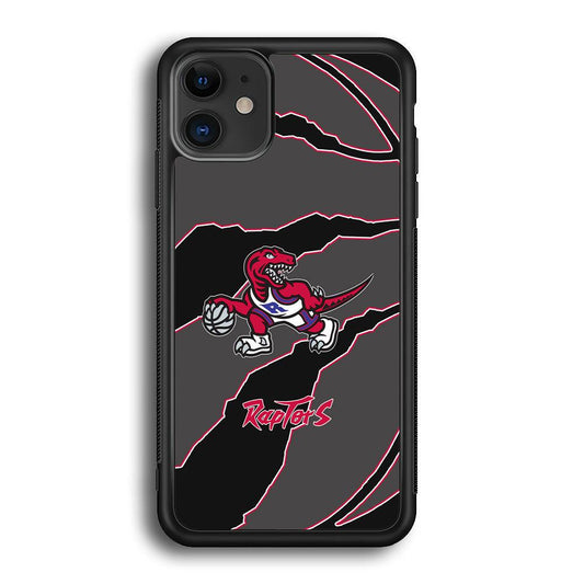 Toronto Raptors Bounce The Ball iPhone 11 Case-Rubber Black (2D Case)-Oxvistore