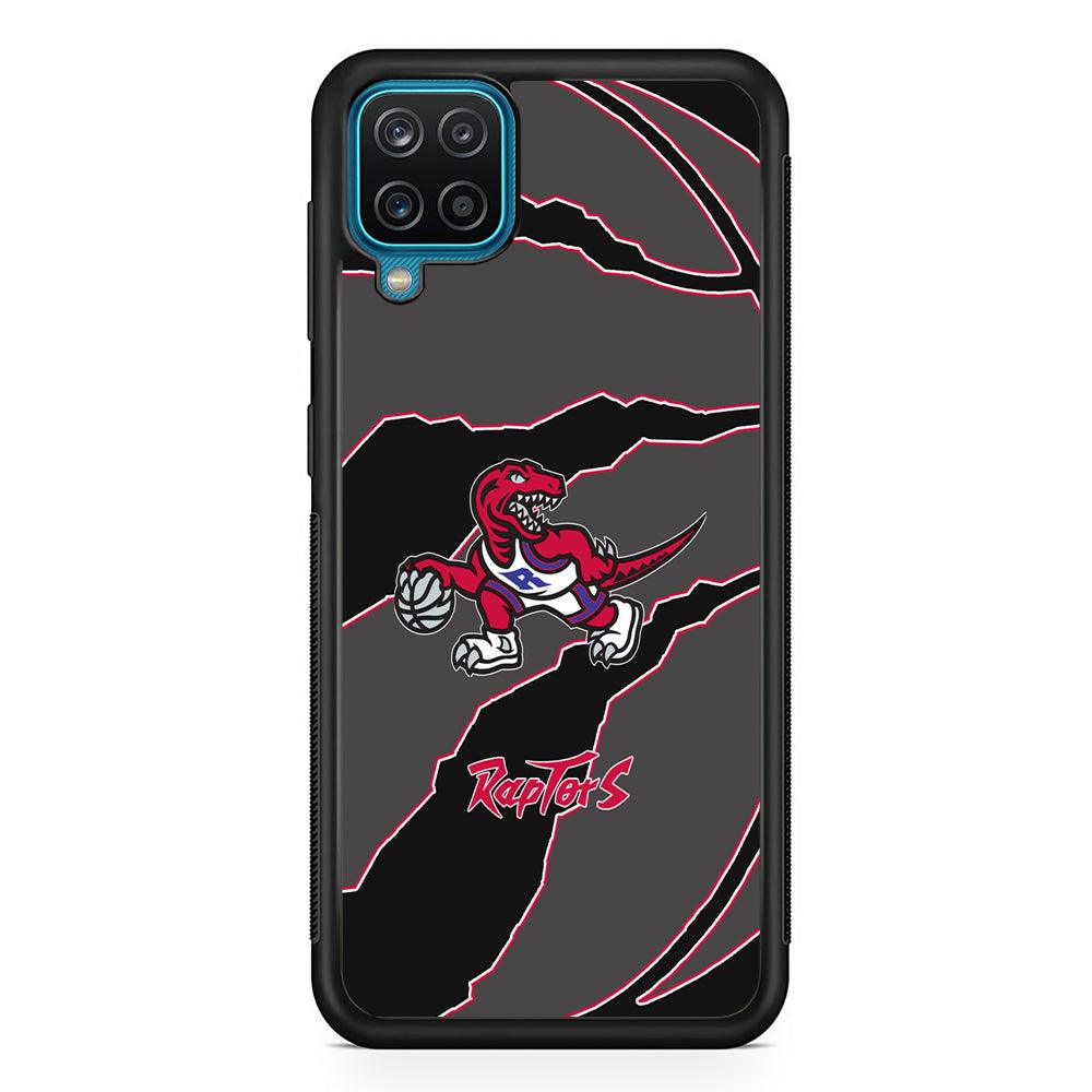 Toronto Raptors Bounce The Ball Samsung Galaxy A12 Case-Rubber Black (2D Case)-Oxvistore