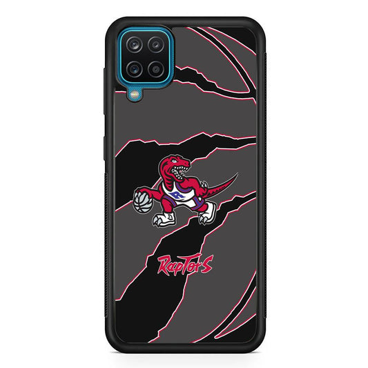 Toronto Raptors Bounce The Ball Samsung Galaxy A12 Case-Rubber Black (2D Case)-Oxvistore
