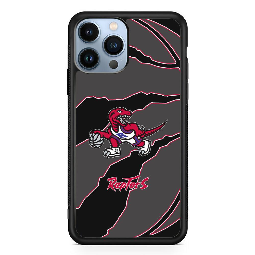 Toronto Raptors Bounce The Ball iPhone 13 Pro Max Case-Rubber Black (2D Case)-Oxvistore