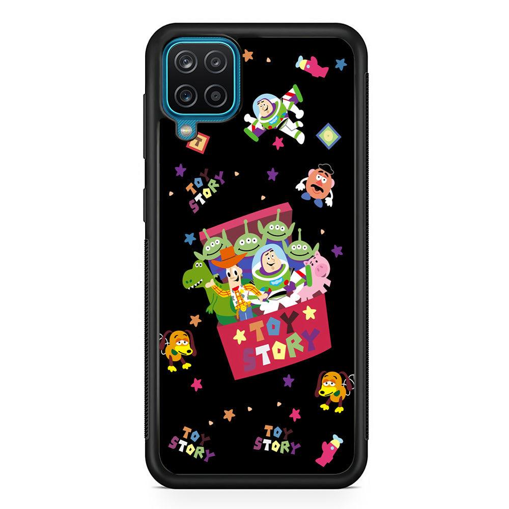 Toy Story Box of Tale Samsung Galaxy A12 Case-Rubber Black (2D Case)-Oxvistore