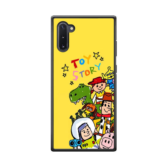 Toy Story Crayon Drawing Samsung Galaxy Note 10 Case-Rubber Black (2D Case)-Oxvistore