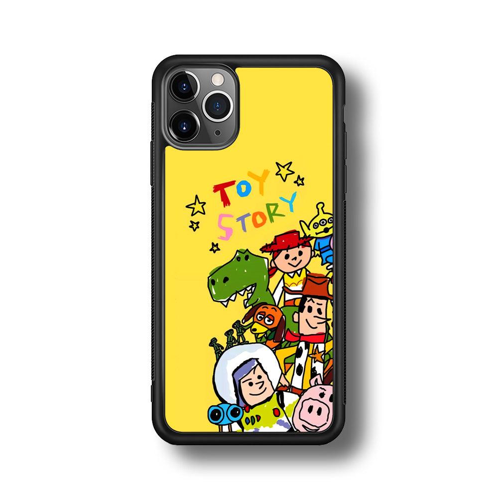 Toy Story Crayon Drawing iPhone 11 Pro Max Case-Rubber Black (2D Case)-Oxvistore
