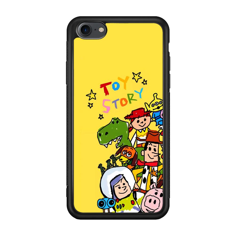 Toy Story Crayon Drawing iPhone 7 Case-Rubber Black (2D Case)-Oxvistore