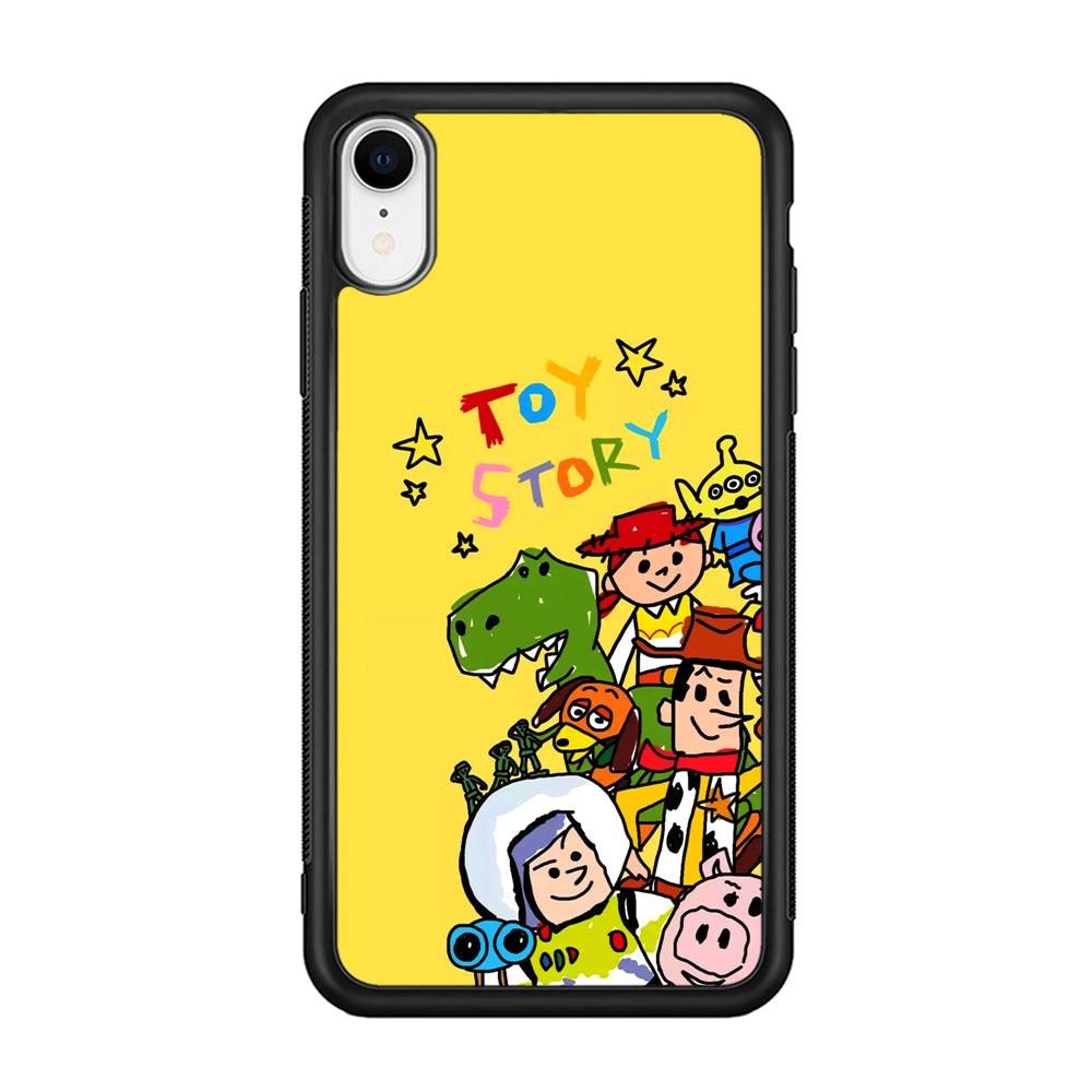 Toy Story Crayon Drawing iPhone XR Case-Rubber Black (2D Case)-Oxvistore