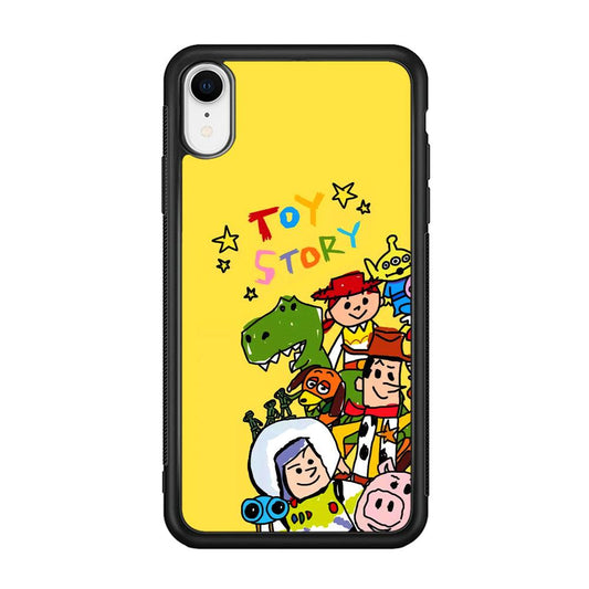 Toy Story Crayon Drawing iPhone XR Case-Rubber Black (2D Case)-Oxvistore