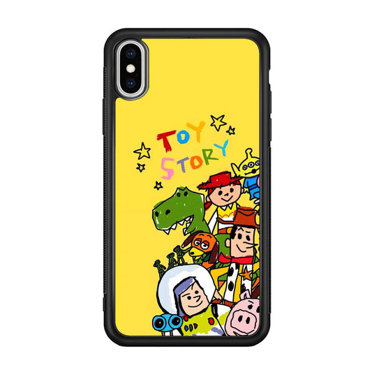 Toy Story Crayon Drawing iPhone Xs Max Case-Rubber Black (2D Case)-Oxvistore