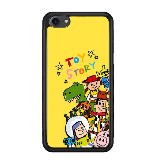 Toy Story Crayon Drawing iPod Touch 6 Case-Rubber Black (2D Case)-Oxvistore